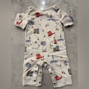 Janie and Jack White One Piece with Colorful Landmarks